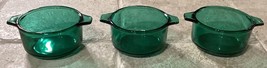 3 ~ Vintage Libbey Forte Crisa Mexico Bowl Green with Handles - £9.80 GBP