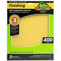 NORTON ABRASIVES/ST GOBAIN 400 Grit Sandpaper Sheet (3 Pack), 9&quot; x 11&quot; - $25.16 CAD