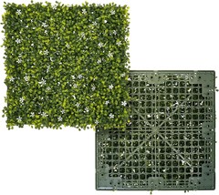 E&amp;K 6 Pcs 18&quot;X18&quot; Artificial Plant Panels With Single Side White Flowers Panels - £72.50 GBP