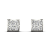 10K White Gold 0.10 Ct Brilliant Diamond Cluster Stud Earrings - $199.99