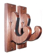 Walnut Wooden Gun Rack Hangers Rifle Double Barrel Shotgun Scroll Wall D... - $650.93 MXN