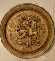 Vintage Lowenbrau Round Plastic Beer Barrel Large Bar Sign Hanging Wall Art - £67.25 GBP