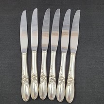 Oneida Community 1953 White Orchid Set Of 6 Silverplate Dinner Knives - £18.77 GBP