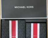 NWB Michael Kors Billfold Box Set Black Flame Red Logo 36H1LGFF1B Dust B... - $68.30