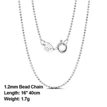 Effie Queen 1.2mm Ball Bead Chain Necklace for Pendant 40-50cm 925 Silver Neckla - £18.67 GBP