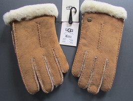 UGG Gloves with Points Twin Faced Sheepskin Shearling Chestnut Large New $145 - £68.84 GBP
