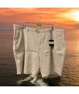 NWT Joseph Abboud Tan Linen Shorts Mens 46 with 9” Inseam Summer Beach C... - $376.75 MXN