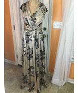 Black And Beige Ludomara Maxi Dress Elegant Floral Wedding Mother Of Bri... - £58.08 GBP