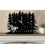 16.5in W Western Theme Forest Shelf or Mantel Clock - Running Horse - $109.00