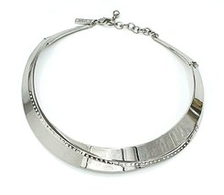 White House Black Market Silver Tone Crystal Collar Necklace - £17.09 GBP