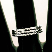 Roma Twist Silver Artisan Band Stackable Ring 7.5 - €12,70 EUR