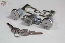 70-73 Chevy Camaro Door Trunk Lock Kit Short Cylinders Round Oval Head Keys New - £40.21 GBP