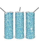Blue Glitter Print Sublimated Stainless Steel Double Wall Tumbler 20 oz - $541.78 MXN