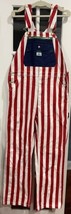 Liberty Overalls American Flag Striped Patriotic Bib Jeans Mens 36x32 NW... - $49.49