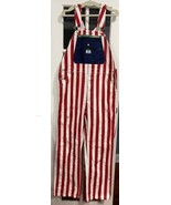 Liberty Overalls American Flag Striped Patriotic Bib Jeans Mens 36x32 NW... - $49.49