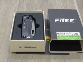 ~NEW~ Leatherman &#39;FREE K4&#39; Serrated Pocket Knife w/ Magnetic Locking, Gray - £121.52 GBP