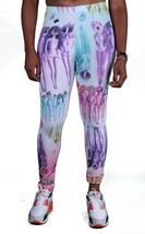 Civil Clothing Loud Mouth Aliens Multi-Colored White Leggings Sexy Stretch Pants - £29.21 GBP