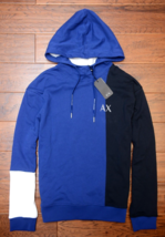 Armani Exchange $140 A|X Men&#39;s Navy/Blue Cotton Hooded Pullover Hoodie J... - $65.33