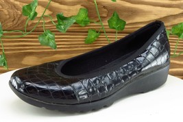 Josef Seibel Women Sz 38 M Black Wedge Patent Leather Shoes - £13.25 GBP