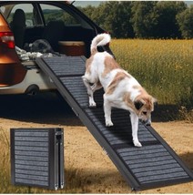 Dog Ramp Foldable 67&quot; - 17&quot; Wide Pet Steps Non Slip Rug For Cars, SUV Trucks - £53.60 GBP