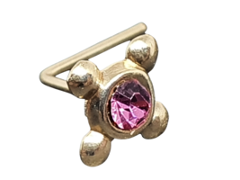 Gold Nose Stud Pink Topaz Genuine Gemstone 9ct Gold 22g (0.6mm) L-Shaped Stud - £17.24 GBP