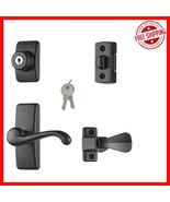 Durable 4-Piece Matte Black Door Lever Set with Easy Installation and Ke... - $118.57 CAD