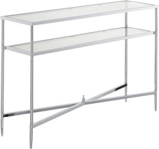 Tudor Console Table By Convenience Concepts, Chrome/Clear Glass. - £139.15 GBP