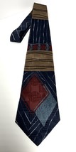 Tie Bugatti Multicolored Blue Abstract Geometric Art 100% Italian Silk M... - $19.75