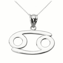 925 Sterling Silver Cancer July Zodiac Sign Horoscope Pendant Necklace - £26.91 GBP+