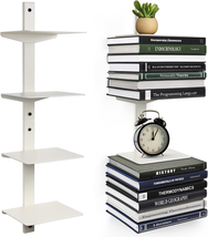 Invisible Floating Bookshelf for Wall Mounted, 4 Tier Vertical Spine Boo... - $1,014.96 MXN