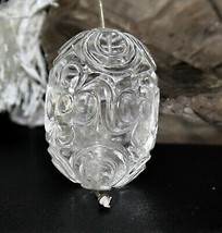 Natural White Rock Crystal Quartz Beads Carved Long 1 Pcs 266 Carats Gemstone - £94.92 GBP