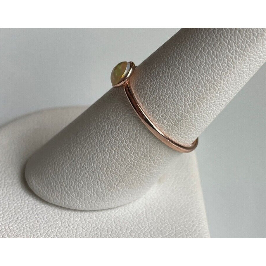 Ati 925 Sterling Silver Rose Gold Plated Faux Opal Ring Size 8.25 Sky Item image 3