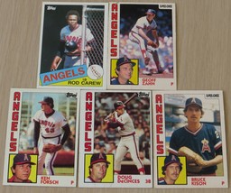 Topps 1985 Rod Carew and 4 plus1984 Angels Baseball cards set # 50 - £0.93 GBP