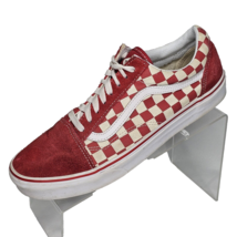 VANS Skater Shoes Mens 9.5 / Womens 11 Old Skool Red White Checkerboard Low - £22.09 GBP