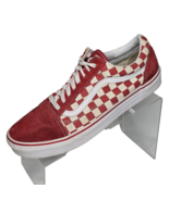 VANS Skater Shoes Mens 9.5 / Womens 11 Old Skool Red White Checkerboard Low - £21.78 GBP