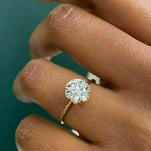 1.50Ct Künstlicher Diamant Damen Verlobungsring 14K Gelb Vergoldet - £94.19 GBP