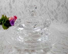 Antique EAPG Eyewinker Glass Butter Dish with Dome Lid, Dalzell Gilmore &amp; Leight - £35.18 GBP