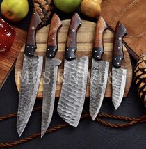 Custom Made DAMASCUS STEEL CHEF KNIFE SET KITCHEN KNIVES CHEF SET - $106.03