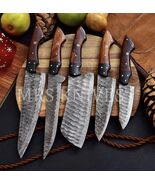 Custom Made DAMASCUS STEEL CHEF KNIFE SET KITCHEN KNIVES CHEF SET - $106.03