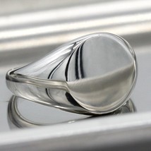 New Custom 925 Sterling Silver Men's Ring Round Simple Signature Ring Men and Wo - £38.29 GBP