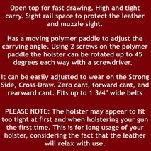 Fits CZ P-10 F 9mm Full Size 4.5”BBL Leather Paddle Holster With Open Top #1493# image 7