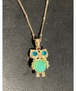 Misses/girls Green ringstone Owl pendant chain necklace Item - $8.11 CAD