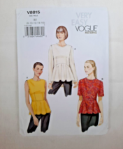 Very Easy Vogue Pattern V8815 Size 8-10-12-14-16 Misses Peplum Top ~ 3 V... - $15.79