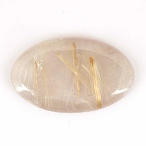 39.37 Carats TCW 100% Natural Beautiful Golden Rutile Quartz Oval Cabochon Gem b - £17.22 GBP