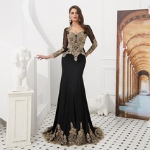 Women&#39;s Evening Dresses Elegant Sweep Train Sequin Lace Appliques Fashion  - £319.33 GBP