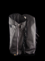 Sturgis Leather biker half chaps - fringe zipper leg protectors - size M - black - £99.91 GBP