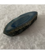 Agate Blue Geode Paperweight Crystal Polished Slab Display Brazil Decor ... - £14.36 GBP