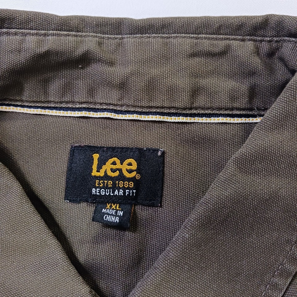 Lee Regular Fit RN#64866 Men's Green Cotton Long Sleeve Button Up Shirt Size 2XL Item image 3