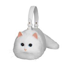 RJSTYLISH Handmade Plush Cat Kitty Purse Tote Crossbody Shoulder bag (White) - £71.14 GBP+
