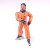 ✅ Vintage Barclay Orange Black Skater Man Winter Classic Figure Cast Lead  - £10.27 GBP